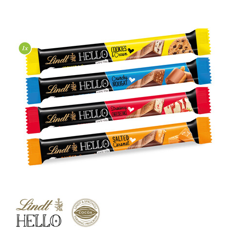 Schokoladen-Stick Lindt HELLO bedrucken, Art.-Nr. 91264