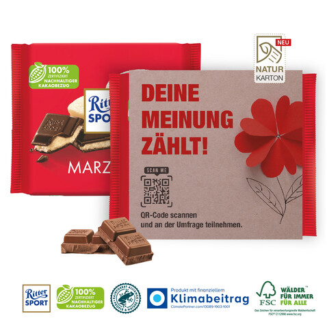 Ritter SPORT mit Werbebanderole, 100 g bedrucken, Art.-Nr. 91296