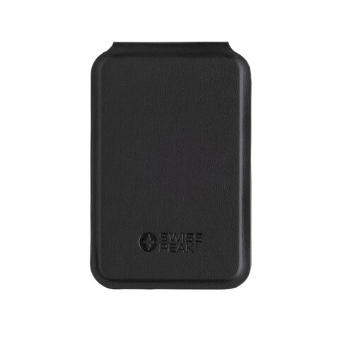 Magstand magnetische Handytasche mit Ständer aus RCS rec. PU schwarz bedrucken, Art.-Nr. P301.7501