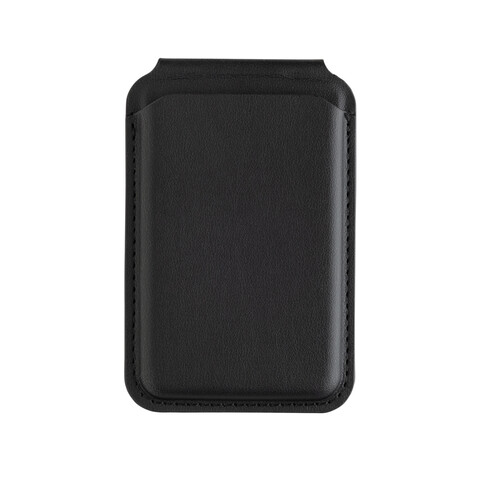 Magstand magnetische Handytasche mit Ständer aus RCS rec. PU schwarz bedrucken, Art.-Nr. P301.7501