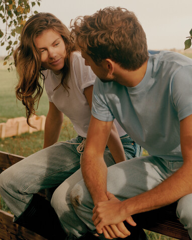 Iqoniq Sierra Lightweight T-Shirt aus recycelter Baumwolle sky blue bedrucken, Art.-Nr. T9104.022.XXXL