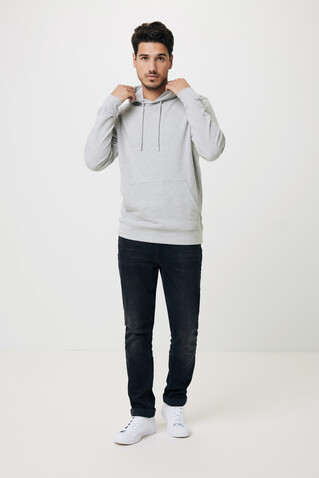 Iqoniq Torres ungefärbter Hoodie aus recycelter Baumwolle heather grey bedrucken, Art.-Nr. T9401.013.4XL