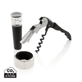 Vino 3-tlg. Sommelier Set silber bedrucken, Art.-Nr. P911.072