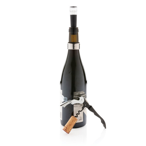 Vino 3-tlg. Sommelier Set silber bedrucken, Art.-Nr. P911.072
