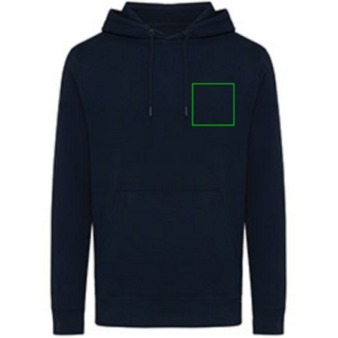 Iqoniq Rila Lightweight Hoodie aus recycelter Baumwolle navy blau bedrucken, Art.-Nr. T9404.002.4XL