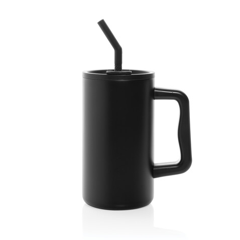 Cube Becher aus RCS recyceltem Stahl 800ml schwarz bedrucken, Art.-Nr. P437.3101