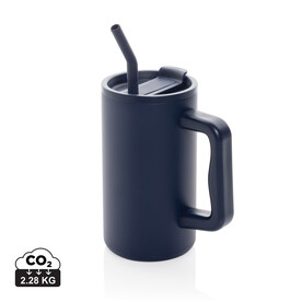 Cube Becher aus RCS recyceltem Stahl 800ml navy blau bedrucken, Art.-Nr. P437.3125 Cube Becher aus RCS recyceltem Stahl 800ml navy blau bedrucken, Art.-Nr. P437.3125