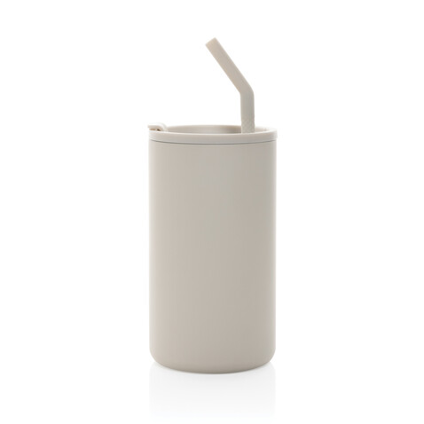 Cube Becher aus RCS recyceltem Stahl 800ml beige bedrucken, Art.-Nr. P437.3119