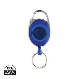 Roller-Clip-Schlüsselanhänger aus RCS recyceltem ABS blau bedrucken, Art.-Nr. P191.6505