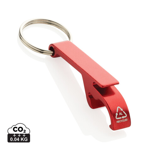 Flaschen- und Dosenöffner aus RCS recyceltem Aluminium rot bedrucken, Art.-Nr. P191.7204