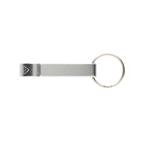 Flaschen- und Dosenöffner aus RCS recyceltem Aluminium silber bedrucken, Art.-Nr. P191.7202