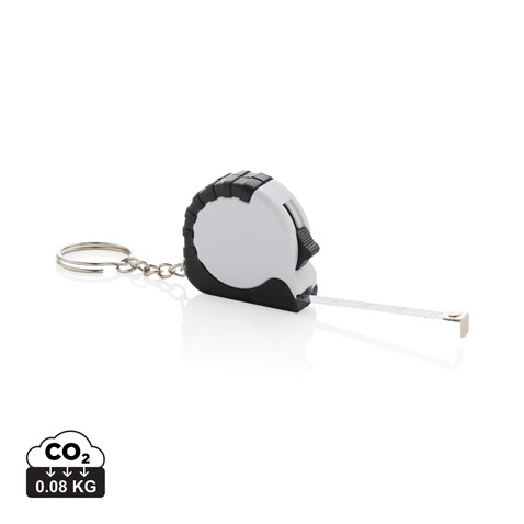MeasureMate 1m Schlüsselband aus RCS recyceltem ABS weiß bedrucken, Art.-Nr. P191.7303