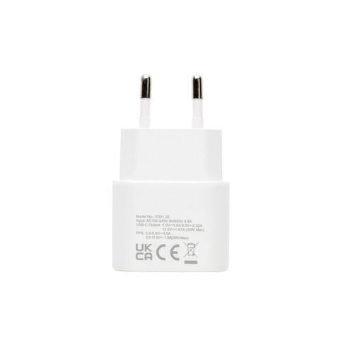 Boost 2-tlg. 20W Type-C Ladeset aus RCS recyceltem PET schwarz bedrucken, Art.-Nr. P301.2501
