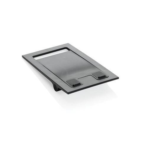 SnapStand faltbarer Telefonständer aus RCS recyceltem ABS schwarz bedrucken, Art.-Nr. P301.4101