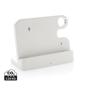 Joltz dual 15W-Ladegerät aus RCS rec. ABS mit iWatch-Slot weiß bedrucken, Art.-Nr. P308.6103