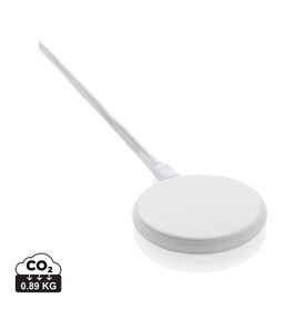Magnapad magnetisches 3-in-1 15W Ladepad aus RCS rPlastik weiß bedrucken, Art.-Nr. P309.0103