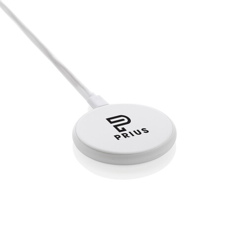 Magnapad magnetisches 3-in-1 15W Ladepad aus RCS rPlastik weiß bedrucken, Art.-Nr. P309.0103
