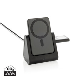 Powerbase 3-in-1-Charger aus RCS Kunststoff mit Powerbank schwarz bedrucken, Art.-Nr. P309.0201 Powerbase 3-in-1-Charger aus RCS Kunststoff mit Powerbank schwarz bedrucken, Art.-Nr. P309.0201