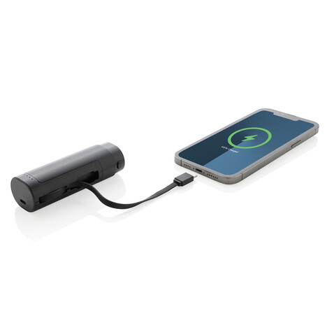 CycleCell 5000mah Powerbank mit herausnehmbarer Batterie schwarz bedrucken, Art.-Nr. P322.5301