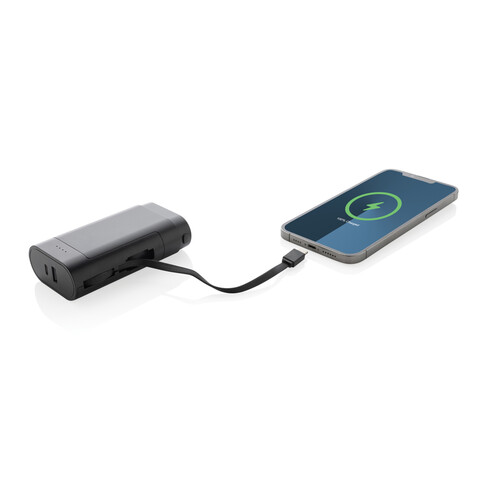 CycleCell 10.000mah Powerbank mit herausnehmbarer Batterie schwarz bedrucken, Art.-Nr. P322.5401