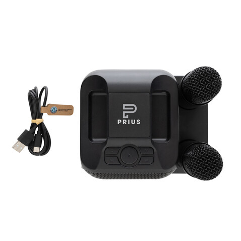 Singvibe Karaoke-Set mit Doppelmikrofon aus RCS rec. ABS schwarz bedrucken, Art.-Nr. P331.0601