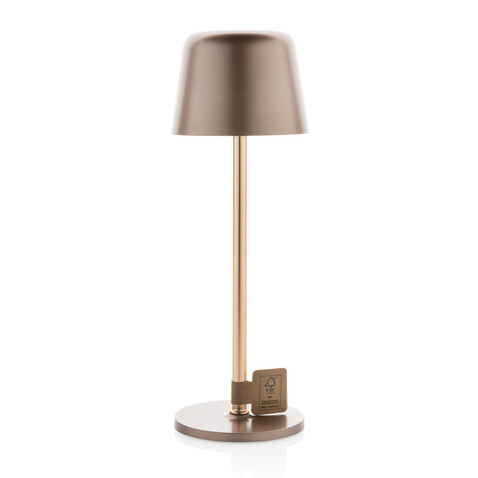 Zenic USB Tischleuchte aus RCS recyceltem Kunststoff Bronze bedrucken, Art.-Nr. P513.9732