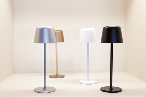 Zenic USB Tischleuchte aus RCS recyceltem Kunststoff schwarz bedrucken, Art.-Nr. P513.9701