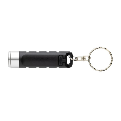 Globix USB Schlüsselanhänger-Taschenlampe aus RCS rABS schwarz bedrucken, Art.-Nr. P514.0201