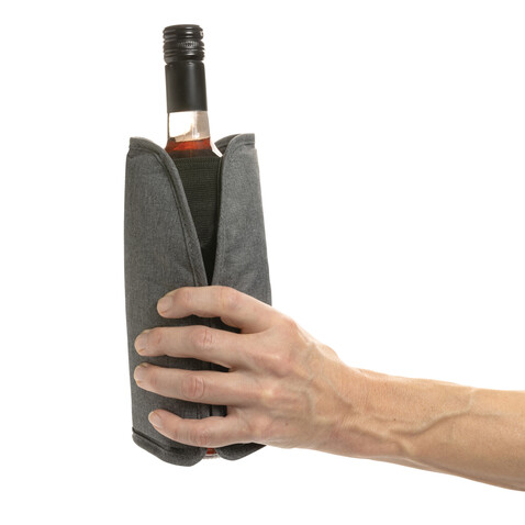 Vino AWARE™ rPET Weinkühler-Sleeve grau bedrucken, Art.-Nr. P915.0102