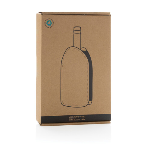 Vino AWARE™ rPET Weinkühler-Sleeve grau bedrucken, Art.-Nr. P915.0102
