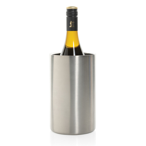 Vino Weinkühler aus RCS-zertifiziert recyc. Stainless-Steel silber bedrucken, Art.-Nr. P915.0202