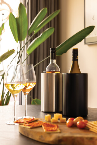 Vino Weinkühler aus RCS-zertifiziert recyc. Stainless-Steel silber bedrucken, Art.-Nr. P915.0202