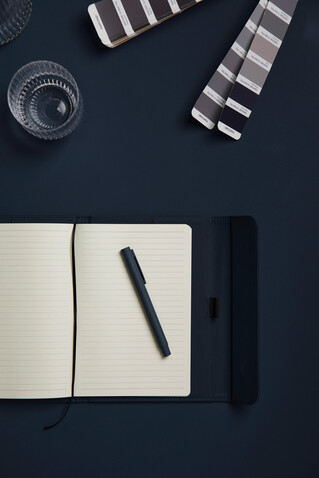 VINGA Baltimore Stift aus RCS recyceltem Stainless-Steel navy blau bedrucken, Art.-Nr. V1690025