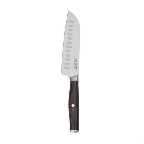 VINGA Tara Santoku-Messer aus Stahl Stahl, schwarz bedrucken, Art.-Nr. V2613209