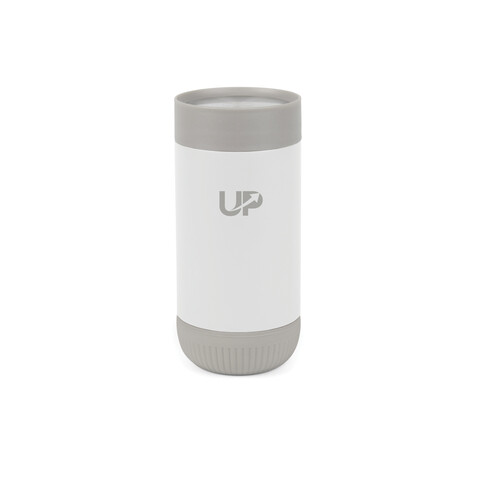 VINGA Erie 350ml Becher aus RCS rec. Stainless-Steel weiß, grau bedrucken, Art.-Nr. V4321003