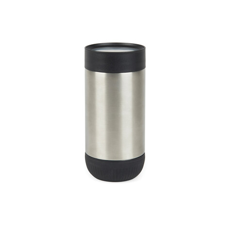 VINGA Erie 350ml Becher aus RCS rec. Stainless-Steel silber, schwarz bedrucken, Art.-Nr. V4321002