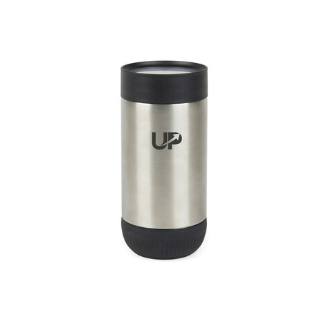 VINGA Erie 350ml Becher aus RCS rec. Stainless-Steel silber, schwarz bedrucken, Art.-Nr. V4321002