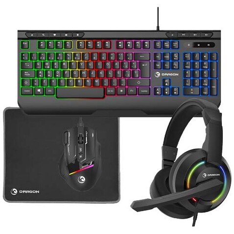 Prixton Dragon Gaming-Kit, schwarz bedrucken, Art.-Nr. 1PA16990