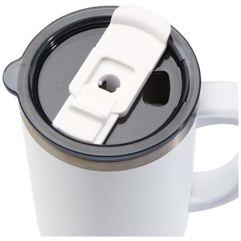 Sydney 1200 ml doppelwandiger RCS-zertifizierter Kupfer-Vakuum Isolierbecher mit Strohhalm, weiss bedrucken, Art.-Nr. 10080201