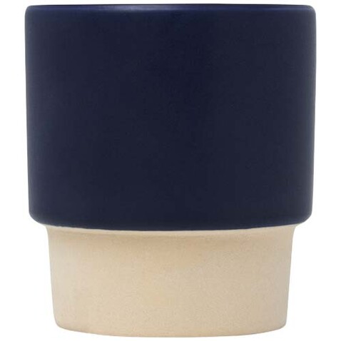 Olympia 130 ml stapelbarer Expresso Becher mit Tonboden, navy bedrucken, Art.-Nr. 10080555