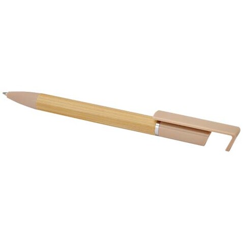 Delfina Stift Smartphoneständer (schwarze Mine), Oatmeal bedrucken, Art.-Nr. 10789807