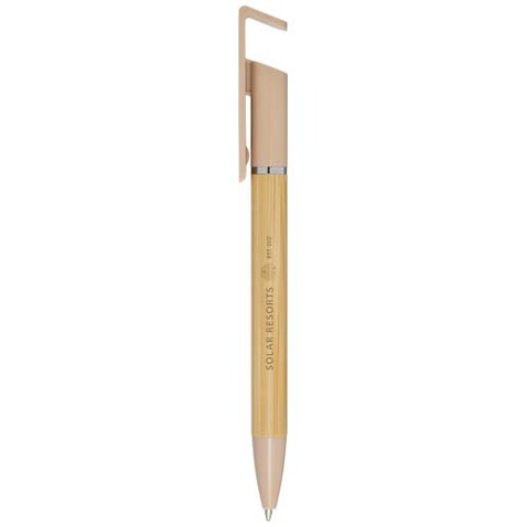 Delfina Stift Smartphoneständer (blaue Mine), Oatmeal bedrucken, Art.-Nr. 10789907