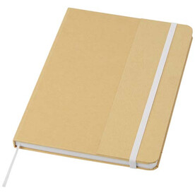 Nelida A5 Hardcover Notizbuch aus recyceltem Karton, weiss bedrucken, Art.-Nr. 10790301