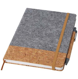 Veronica A5 Hardcover Notizbuch, grau, natur bedrucken, Art.-Nr. 10791382