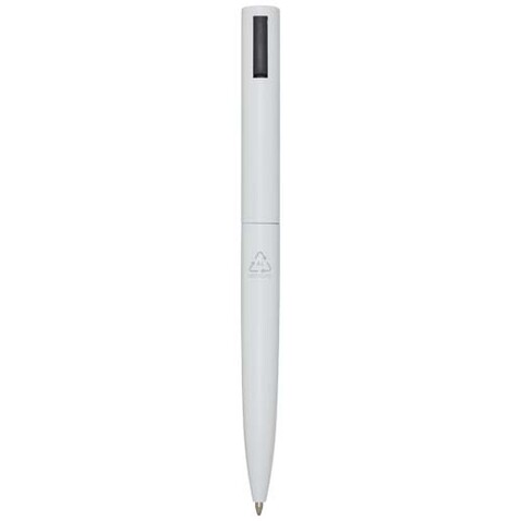 Juana Kugelschreiber aus recyceltem Aluminium (blaue Mine), weiss bedrucken, Art.-Nr. 10791701