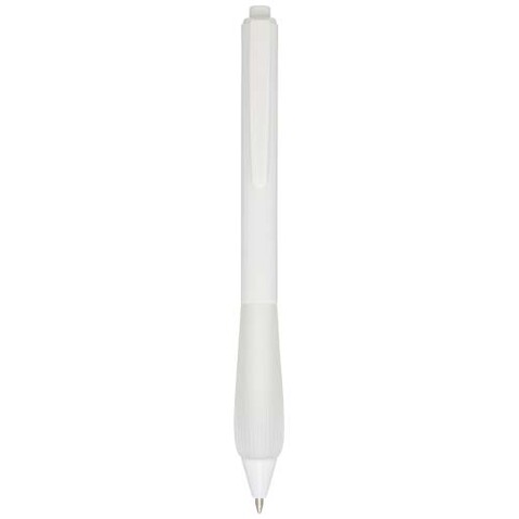 Lorena RABS Kugelschreiber (blaue Mine), transparent weiss bedrucken, Art.-Nr. 10792201