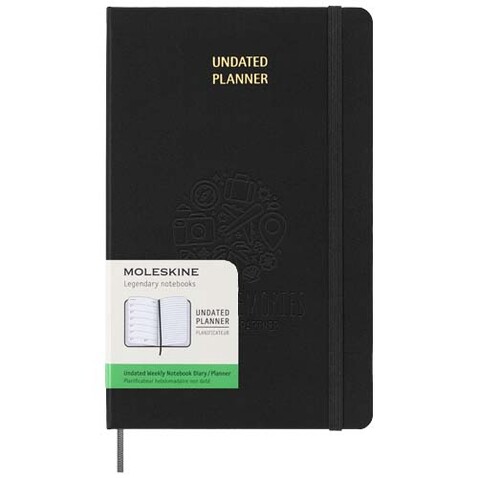 Moleskine Hardcover Wochenplaner L, undatiert, schwarz bedrucken, Art.-Nr. 10795290