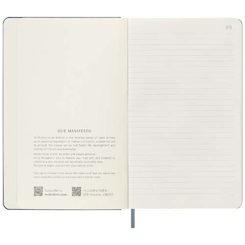 Moleskine Large Smart Notizbuch – liniert, blau bedrucken, Art.-Nr. 10795352