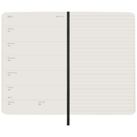 Moleskine Softcover 12 Monate Wochenkalender, Pocket-Format – Deutsch, schwarz bedrucken, Art.-Nr. 10795890