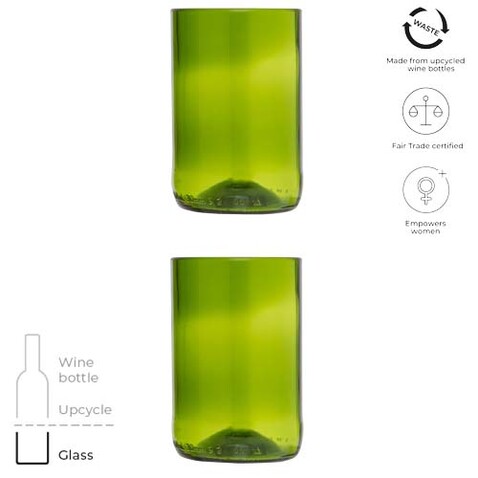 Originalhome 280 ml Trinkglas Set, grün bedrucken, Art.-Nr. 11340561